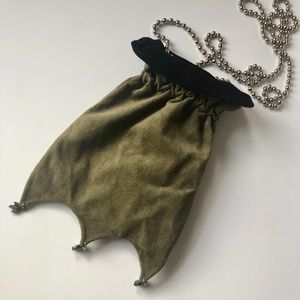 NWOT Reversible Black & Khaki Suede Bag